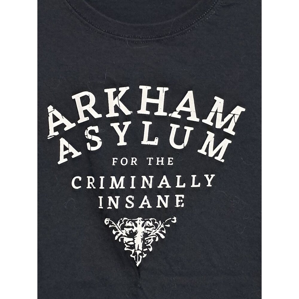 Fruit of the Loom Arkham Asylum T Shirt Mens XL Black DC Comics‎ Batman Graphic